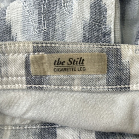 AG Adriano Goldschmied The Stilt Cigarette Leg Blue Denim Jeans 24 Chevron - Picture 3 of 9